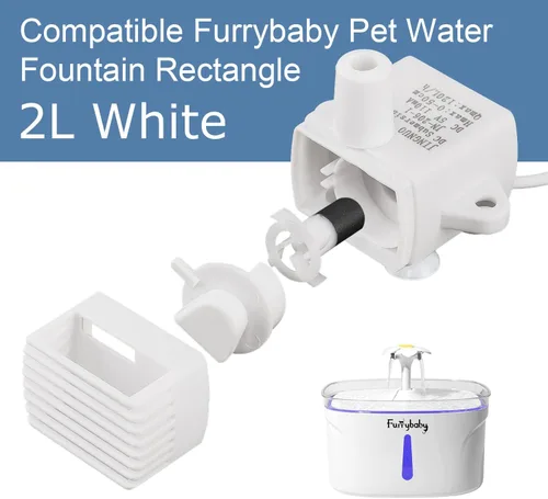 Vista 2 de furrybaby Bomba de repuesto para fuente de agua para mascotas y juego de luces (para fuente de agua rectangular)