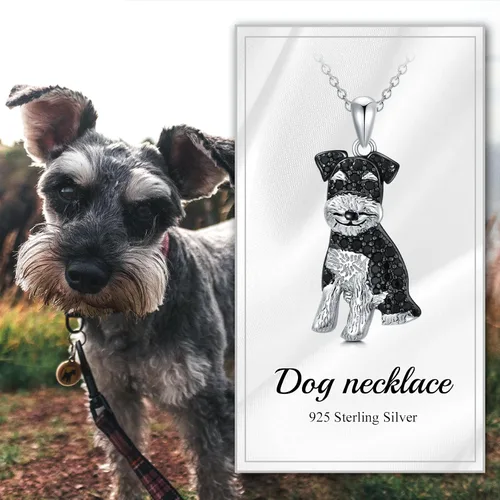 Vista 30 de Collares con colgante de perro de plata de ley S925 – 24 razas corgi/husky/labrador/pastor para mujer