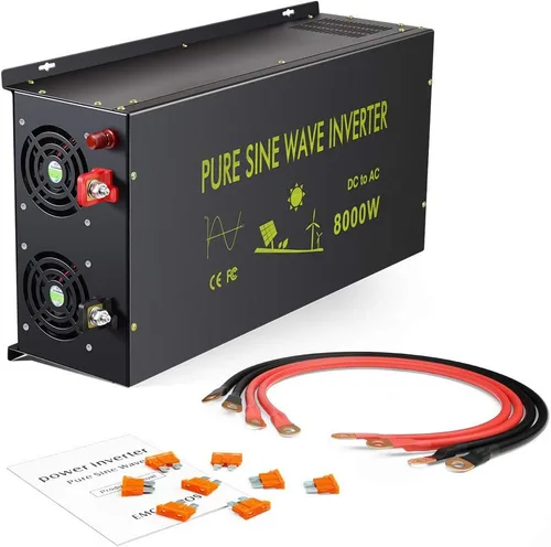 Vista 7 de WZRELB Inversor de energía solar de onda sinusoidal pura de 8000W 48V AC a 120V DC - RV, camping, sistema solar