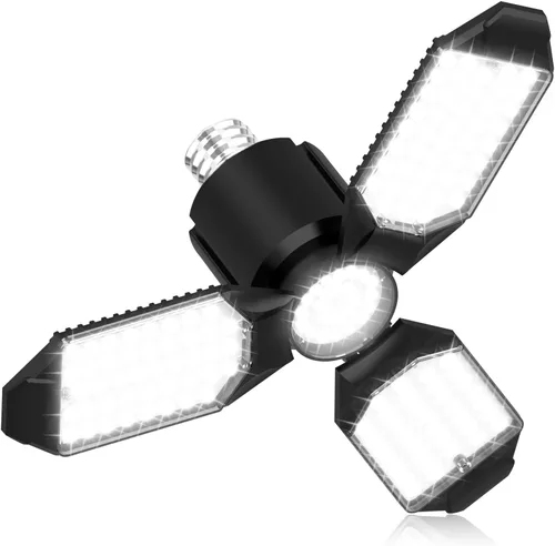 Vista 9 de toberich Luz de garaje con sensor de movimiento, luz de taller con sensor de movimiento de 8000 lm con 3 modos de interruptor, bombilla activada por