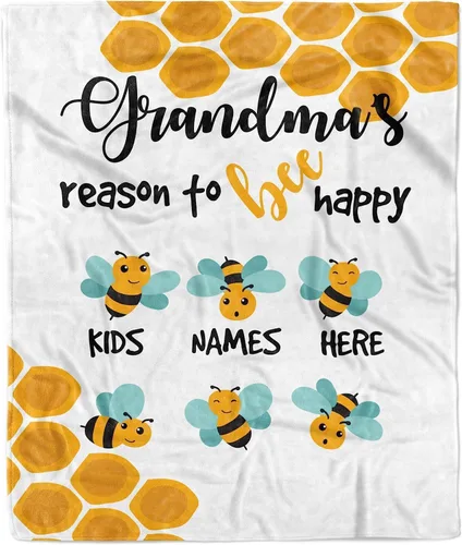 Vista 17 de Manta personalizada para la abuela a mi nieta, regalo para mamá y abuela, regalo de nietos, regalos para abuela, manta personalizada con foto
