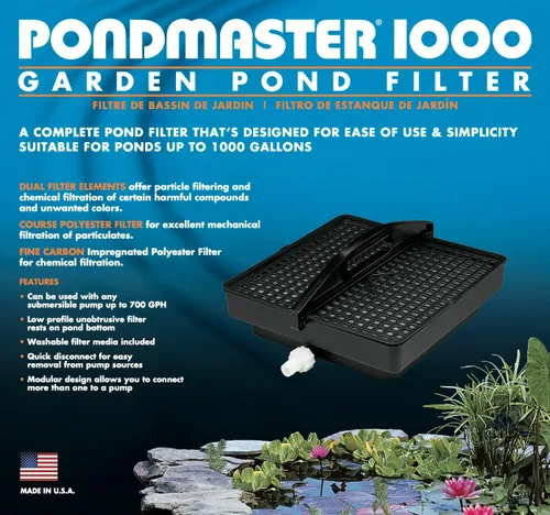 Vista 3 de Danner Manufacturing, Inc., Pondmaster 1000 Filtro de estanque de jardín, 02211