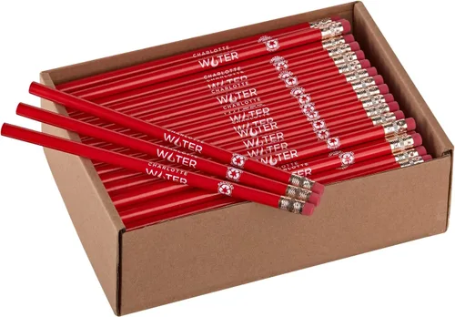 Vista 4 de Pencil Guy Lápices promocionales personalizados impresos - hechos de periódico y cartón reciclados -verde 144 a una caja- impreso