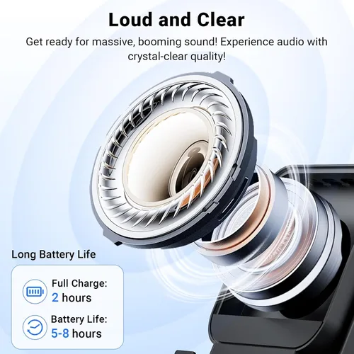 Vista 4 de Altavoz de inducción con soporte para teléfono 5 en 1 Audio inalámbrico de inducción Bluetooth para iPhone Android Altavoz con amplificador con luz