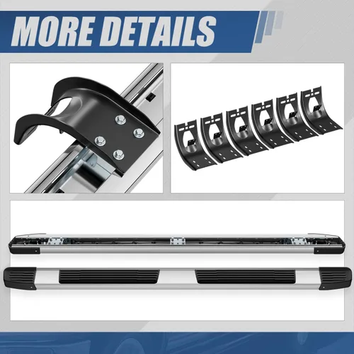 Vista 6 de Auto Dynasty - Estribos planos para Dodge Ram 1500-3500 Crew Cab 4DR 09-24 6" Step Bars for 09-24 Dodge Ram 1500 2500 3500 Crew Cab 4-Door