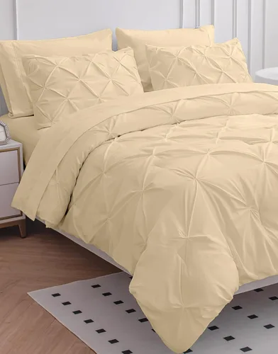 Vista 30 de LANE LINEN Juego de edredón individual de 5 piezas - Ropa de cama con diseño clásico de puntada pintuck - con 1 edredón, 1 funda de almohada, 1