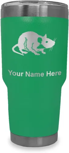 Vista 25 de LaserGram Vaso aislado al vacío de 20 onzas, rata, grabado personalizado incluido (negro)