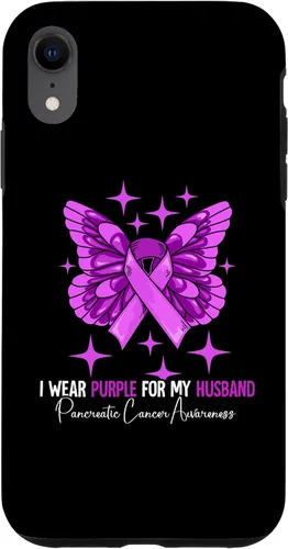 Vista 24 de I Wear Purple For My Husband Pancreatic Cancer Awareness Case for iPhone 16