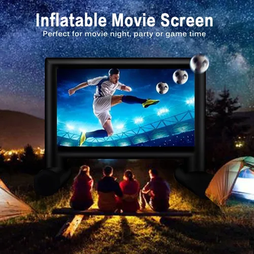 Vista 6 de Proyector inflable de 14 pies para exterior/interior, pantalla de proyector inflable con soplador de aire, compatible con proyección frontal/trasera