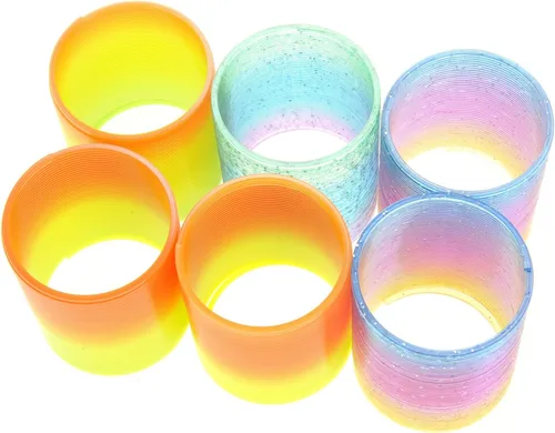 Vista 3 de PowerTRC 12 piezas de juguetes Slinky para niños, bolsas de regalo, arcoíris, Slinky, recuerdos de fiesta, juguete de primavera Slinkies