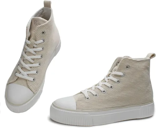 Vista 5 de PepStep Women's Fashion Platform High Top Sneakers, Cute Corduroy or Faux Lamb's Fur UpperMemory Foam Insole,Trendy Slim Shoe Lace