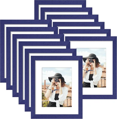 Vista 191 de Picrit - Juego de 12 portarretratos de 4 x 6 pulgadas, para fotos de 3.5 x 5 con paspartú o 4 x 6 pulgadas sin paspartú, marcos para colgar