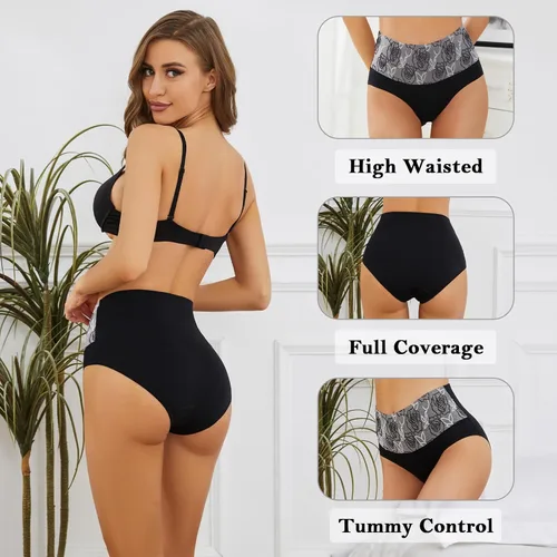 Vista 5 de Ropa interior para mujer, cintura alta, control de abdomen, sección C, ropa interior de recuperación