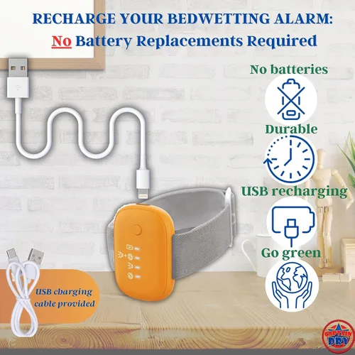 Vista 5 de Alarma de enuresis recargable para niños y niñas, entrenamiento para ir al baño, niños mayores, alarma de orina, temporizador para orinal con sensor