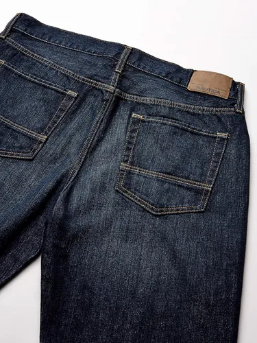 Vista 3 de Nautica Traditional Collection - Pantalón de mezclilla para hombre, ajuste relajado.