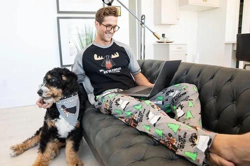Vista 4 de Lazy One - Pantalones de pijama de animales para hombre, pantalones separados para hombre, pantalones de descanso