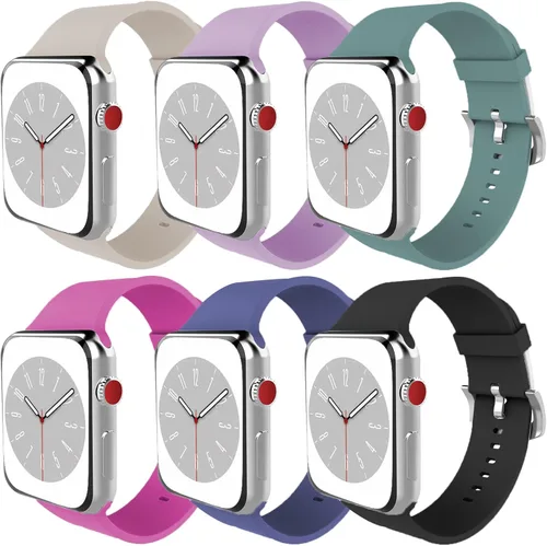 Vista 9 de Compatible con Apple Watch Band de 1.496 in 1.575 in 1.614 in 1.654 in 1.732 in 1.772 in 1.929 in, correa deportiva de silicona suave de repuesto