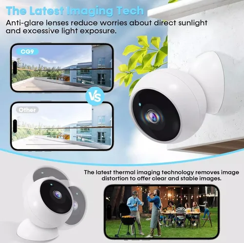 Vista 5 de VicoHome CG9 - Cámara inalámbrica para exteriores - Cámara de seguridad WiFi HD 2K, audio de 2 vías, visión nocturna a color, alimentada por