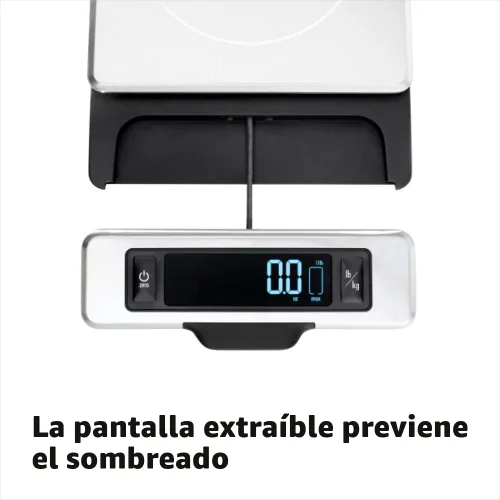 Vista 3 de OXO Good Grips - Báscula de cocina de acero inoxidable de 11 libras con pantalla extraíble, color negro