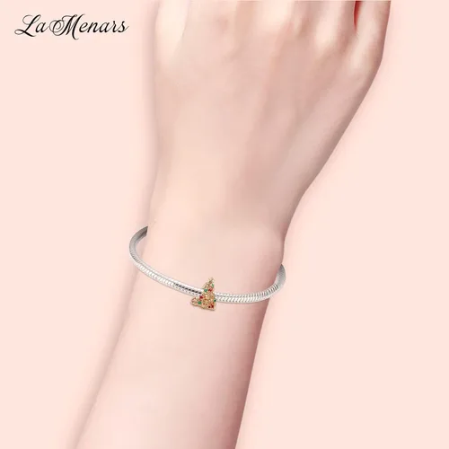 Vista 2 de La Menars Colgante colgante colgante de árbol de Navidad con diseño de muñeco de nieve y sombrero de Navidad, regalos de cuentas para mujer, pulsera