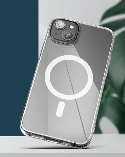 Vista 6 de ENCASED Funda magnética con protector de pantalla para iPhone 14 Plus de 6.7 pulgadas, compatible con MagSafe (transparente)