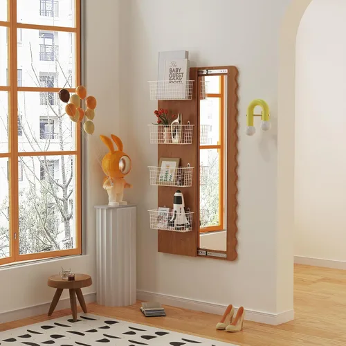Vista 5 de MaraFansie Cesta de alambre [extragrande] organizador de pared colgante para gabinete, cesta de almacenamiento para estantes montados en la pared