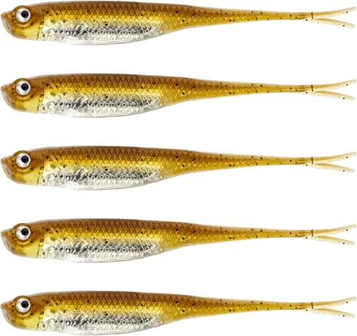 Vista 19 de QualyQualy 5 señuelos de pesca suaves de Swimbait, 6 unidades Jerk Shad Minnow Drop Shot Señuelo para Bass Bait Shad Señuelo suave Jerkbait