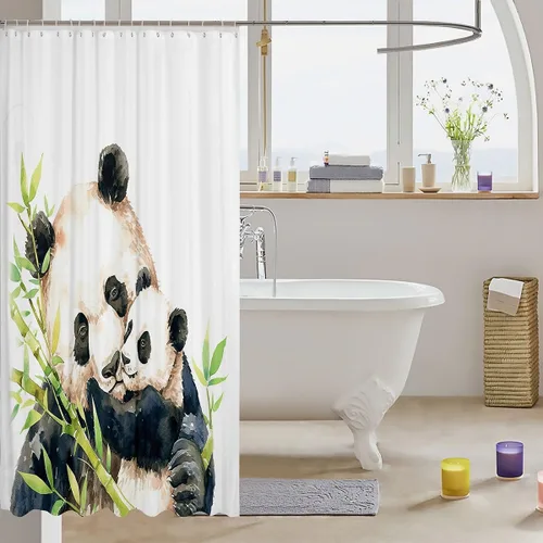 Vista 99 de Feelyou Cortina de ducha con diseño de gato para decoración de baño, bonita cortina de baño para puestos de bañeras, accesorios de baño divertidos