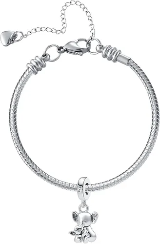 Vista 3 de NanMuc Lindo abalorio de elefante tortuga, mariposa y animal libélula para pulseras para regalos de cumpleaños
