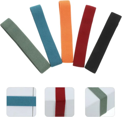 Vista 8 de NOLITOY Cinturón elástico para lonchera, bandas elásticas de doble capa, correas de fijación de nailon, correa elástica ajustable para picnic