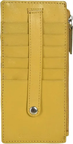 Vista 27 de Leatherboss - Funda para tarjetas todo en uno, cartera delgada con correa de protección para tarjetas, Beige, Cartera con tarjetero