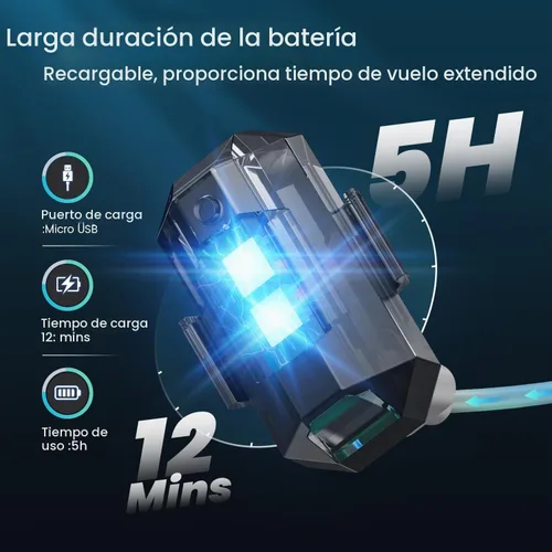 Vista 2 de Luz estroboscópica Holyton para dron, luz anticolisión, lámpara LED recargable para vuelo nocturno de dron FAA, compatible con DJI Mini 4 Pro, Avata