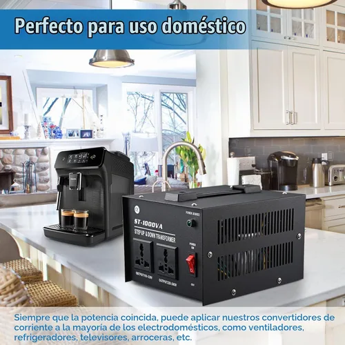 Vista 9 de Transformador de voltaje de 1000 W - Paso arriba y abajo - Protección de disyuntor de circuito Transformador de potencia universal de salida dual