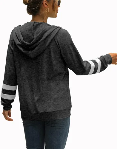 Vista 4 de Bofell Sudaderas con capucha de moda para mujer con cremallera y chaquetas a la moda ahora 2023