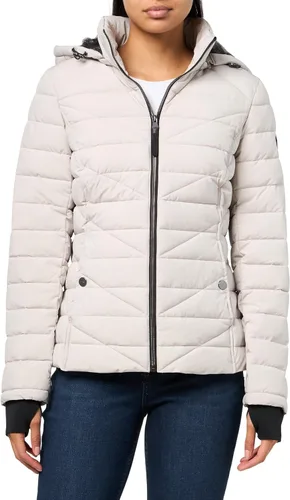Vista 10 de Nautica Chaqueta acolchada de peso medio con capucha y ribete de piel sintética para mujer Negro