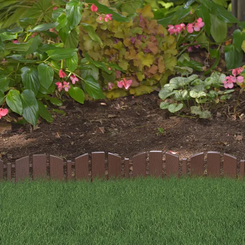 Vista 8 de EasyFlex Borde de Paisaje sin Excavación con Espigas de Anclaje, 11.4 cm de Alto, Valla Decorativa de Aspecto de Madera Adirondack, Kit de 4.57 m