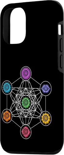 Vista 2 de iPhone 15 Metatronscube, geometría sagrada, chakra, yoga, símbolo, funda 4D