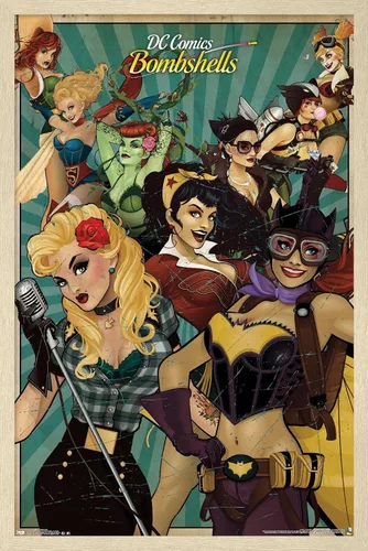 Vista 7 de Trends International DC Comics - Bombshells Wall Poster, 14.725" x 22.375", Barnwood Framed Version Versión enmarcada Barnwood