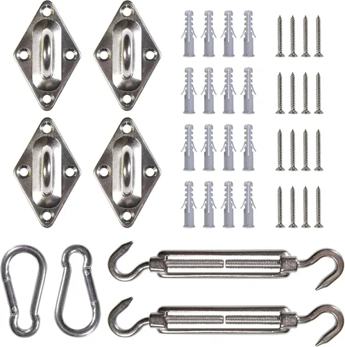 Vista 13 de Royal Shade Kits de accesorios de cables de alambre de 48 pies (12 pies x 4) para toldo rectangular / cuadrado – Metal de acero inoxidable