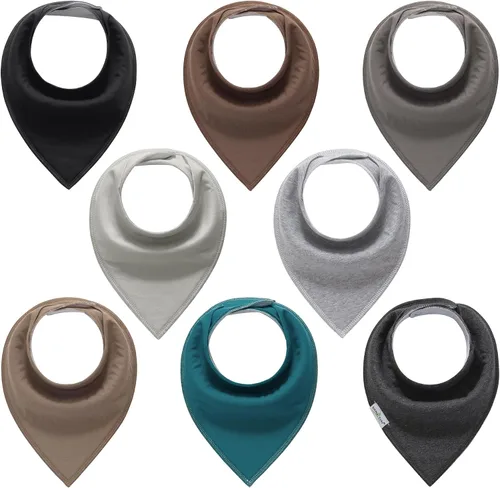 Vista 7 de Little Tots - Baberos de algodón unisex para bebés y niños, paquete de 8/10 baberos suaves y absorbentes Blossom Whisper-10pack