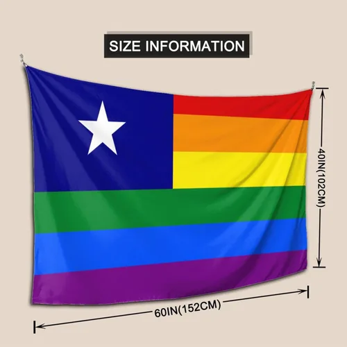 Vista 5 de LIFANGMI Bonnie Blue Pride Rainbow LGBT Flag Tapestry Wall Hanging 60x40 Inch Bedroom Living Room Dormitory Home Decoration Wall Tapestry
