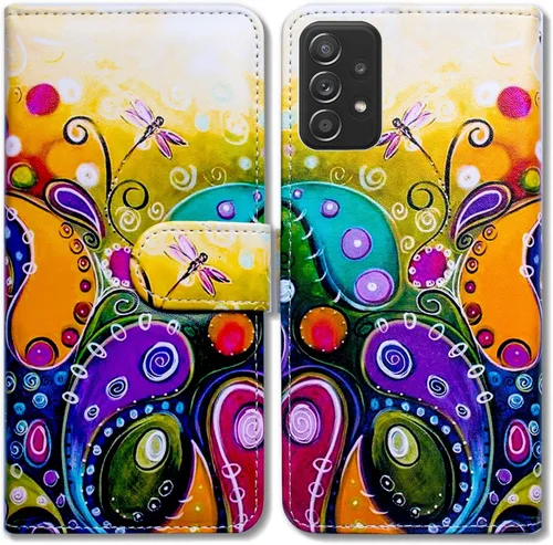 Vista 16 de Bcov Funda para Galaxy A52 5G, diseño de pájaro negro y verde con tapa para teléfono con ranura para tarjetas, soporte para Samsung Galaxy A52 5G