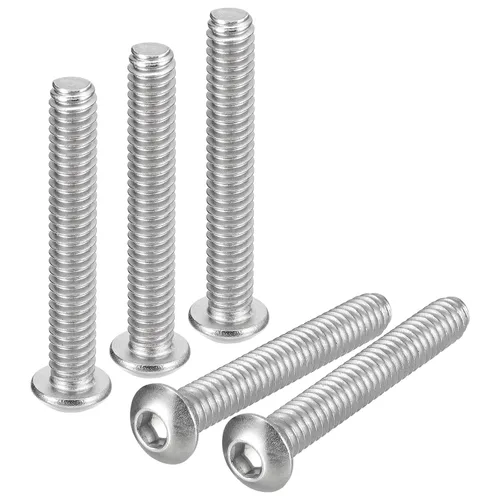 Vista 37 de uxcell Tornillos de cabeza de botón de 1/4-20x1, 25 piezas de tornillos hexagonales de acero inoxidable 304, tornillos de rosca completa