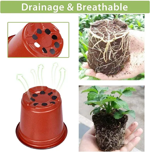 Vista 5 de Macetas de plántulas, macetas de plástico para plantas de semillero, macetas de vivero, contenedor de plantas apto para germinación de semillas