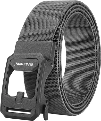 Vista 7 de FAIRWIN Cinturón de trinquete para hombre, cinturones de nylon para golf y trabajo con hebilla automática de liberación rápida, cinturón casual