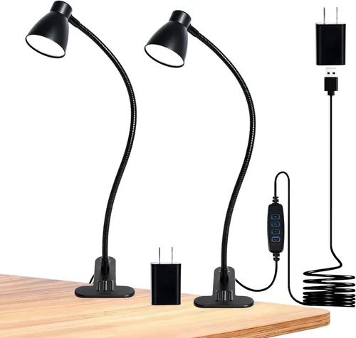 Vista 11 de Lámpara de lectura con clip de CeSunlight, lámpara de abrazadera para escritorio, 3000 – 6500K, temperatura de color ajustable, 6 modos