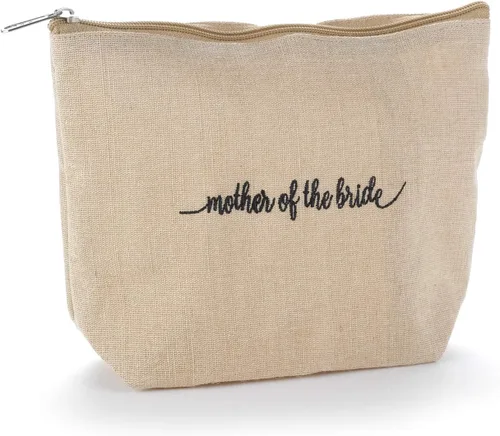 Vista 7 de Hortense B. Hewitt Accesorios de boda forrado yute natural bolsa de cosméticos, 10 x 7 pulgadas, suya