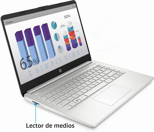 Vista 4 de HP Laptop HD de 14", Intel Core i5-1035G1, gráficos Intel UHD, 8 GB SDRAM, SSD de 256 GB, plata natural, Windows 10