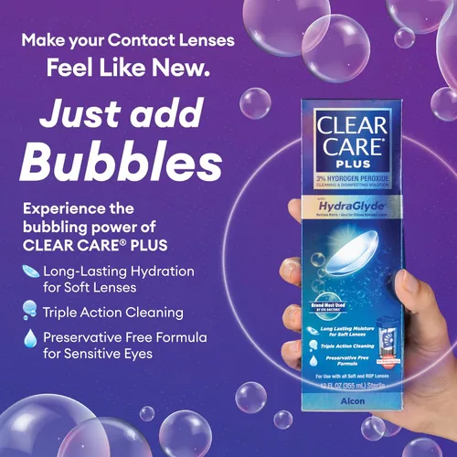 Vista 6 de CLEAR CARE PLUS Solución de lentes de contacto de limpieza y desinfección, 12 onzas líquidas
