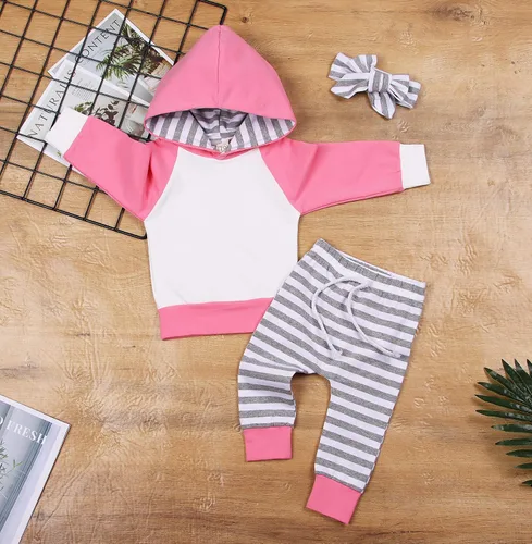 Vista 2 de Conjunto de sudadera con capucha de manga larga para bebés y niñas, 18-24 meses